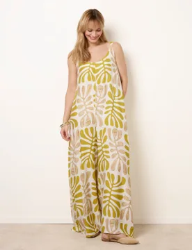 Floral Printed Jumpsuit - M/L / GREEN - female - Blue Vanilla - FashionsVida