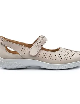 Women's Wide Fit 'Quake II' Classic Mary Janes in Light Grey Size: 8 - Light Grey - Size: 8 - Hotter - FashionsVida