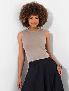 Women's Neutral Ribbed Slim Fit Vest in Light Brown Size: Small - Light Brown - Size: S - Joe browns - FashionsVida