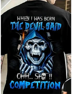 Halloween Vintage Gothic Grim Reaper Skull Slogan Graphic Print T-Shirt Men Women Streetwear Short Sleeve Tattoo Style Tops - Aliexpress - FashionsVida