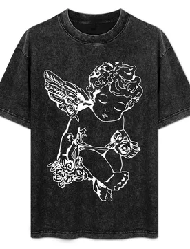 Angel in white T-Shirt Essential Solid Color T-Shirt - Aliexpress - FashionsVida