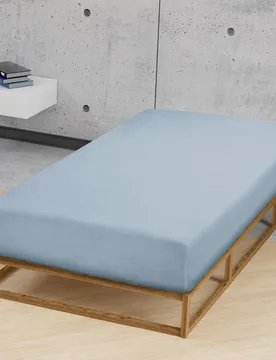 Feinjersey-Spannbetttuch taubenblau, 1x 90x190 cm - 100x200 cm - Castell - FashionsVida