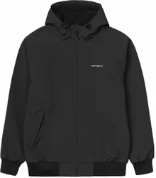 Veste déperlante doublée polaire - Hooded Sail Jacket Black White en Nylon - Taille L - Noir