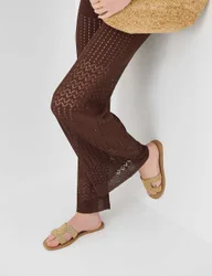 Embellished Flat Sandals Gold female