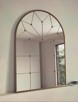 Metal Medium Arch Wall Mirror Gold - M&S - FashionsVida