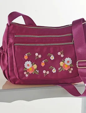 Handtasche "Blumenranke" fuchsia - Amelie di Santi - FashionsVida