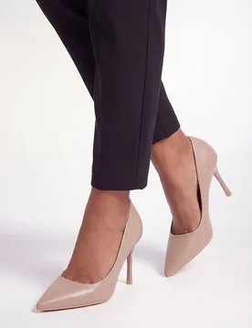 Womens Amara Faux Leather High Stiletto Court Shoes - Khaki - Size Uk 7 - Wallis - FashionsVida
