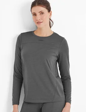 Women's 'Blakely' Long Sleeve Performance Top in Dark Grey Size: 12 - Dark Grey - Size: 12 - TOG24 - FashionsVida