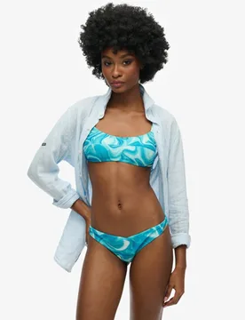 Superdry Damen Bedrucktes Bustier-bikinioberteil Hellblau - Größe: 38 - 44.99 - FashionsVida