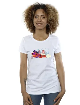 Women's Big Hero 6 Baymax Hiro Bridge Cotton T-Shirt in White Size: Medium - White - Size: M - Disney - FashionsVida