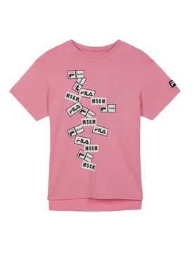 MSGM X FILA Short Sleeve T-Shirt - S - FILA Tennis - FashionsVida