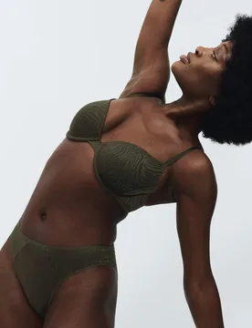 Body Lace Wired Demi Cup Bra A-E Dark Olive female - Body by M&S - FashionsVida