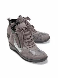 Hallux-Schnürbootie Thermo - Grau Metallic - female - Size: 37