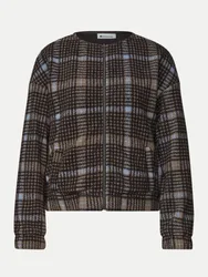 Cordjacke mit Karomuster Braun 36