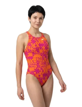 Fatsback Hydrastrong Multi Print Swimsuit Total Orange US 30 Women - Nike Swim - FashionsVida