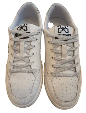 Sneakers Donna New Star Bianco e Argento - 2-STAR - FashionsVida