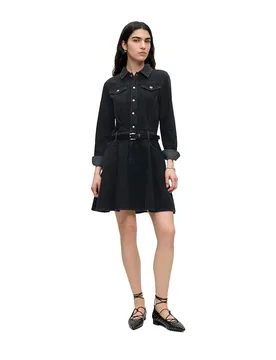Karl Jeans Vestito Corto A Maniche Lunghe B3w13033 Stone Washed Black XL - Lagerfeld - FashionsVida