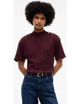 Camiseta de mujer de manga corta y cuello alto - Tommy Hilfiger - FashionsVida