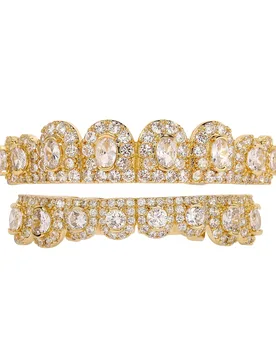 Iced Out 8 Tooth Grillz Rainbow Gemstone CZ Rose Gold Iced Out Pave Hip Hop Rapper Statement Unique Unisex Jewelry Gift Party - Aliexpress - FashionsVida