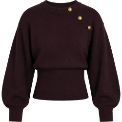 Jersey de punto con fajín ajustado de mujer