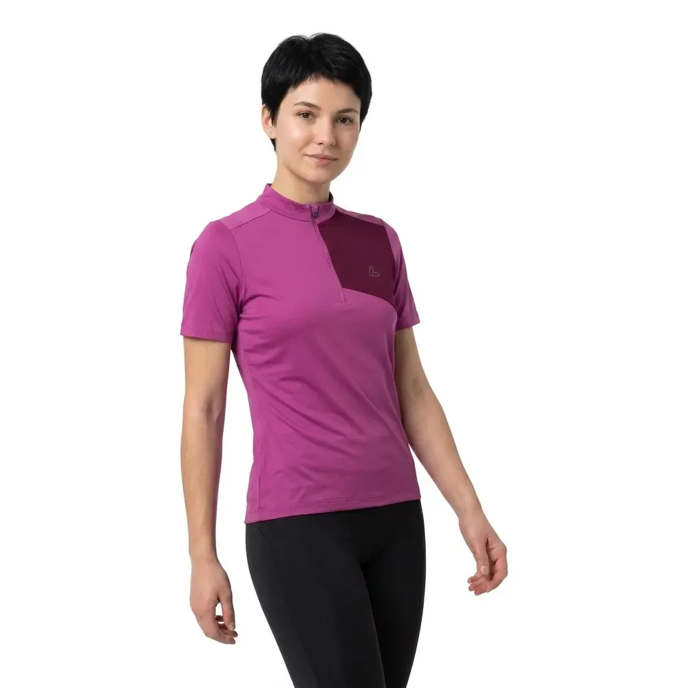 Maglia A Maniche Corte Skys Block Mid Half Zip Rose - Loeffler - FashionsVida
