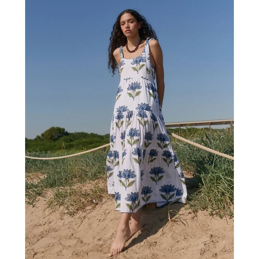 Babbaki - Vestido Lara Azure Flora - Babbaki - FashionsVida