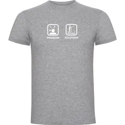 Problem Solution Fish Short Sleeve T-shirt Heather Grey L Men