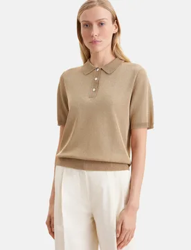 Feinstrick Poloshirt aus Metallic Garn S - Seidensticker - FashionsVida