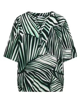TOS Printed Splitneck Blouse female - M - FashionsVida