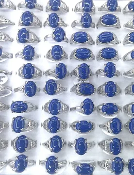 Mixed Lot Natural Lapise lazulii Rings Semi Precious Stone Women's Ring 50pcs/lot - Aliexpress - FashionsVida
