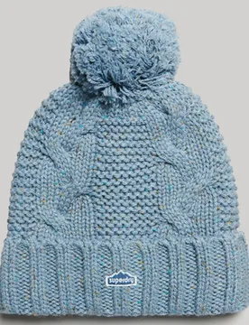 Superdry Damen Beaniemütze mit Zopfmuster Blau - Größe: One Größe - 29.99 - FashionsVida