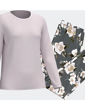 Pijama de mujer largo con estampado floral - Impetus - FashionsVida