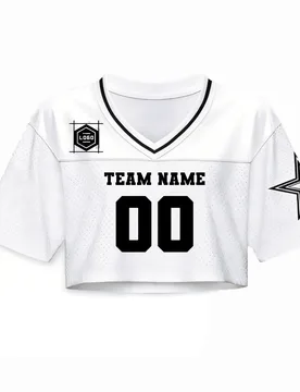 Camiseta de fútbol corta para mujer de manga corta con cuello en V, top corto estilo Blokecore americano vintage para mujer, ropa deportiva casual de - Shein - FashionsVida