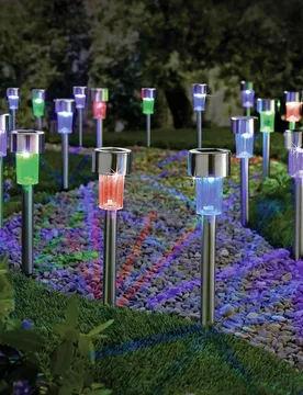 Solarleuchten Gartenstecker bunt 12er-Set - 3Pagen - FashionsVida