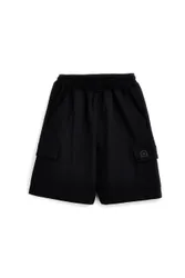 Bermuda nero in cotone con tasche laterali Alpha8 S