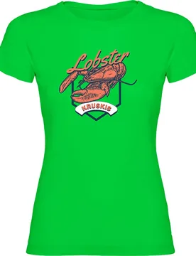 Seafood Lobster Short Sleeve T-shirt Light Green M Women - Kruskis - FashionsVida