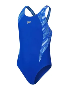 Hyperboom Splice Muscleback Swimsuit True Cobalt / Lemon Drizzle / Curious Blue 5-6 Years Girls - Speedo - FashionsVida