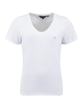 Weird Fish Hailey V-Neck T-Shirt Size 20 - holiday-shop holiday-shop womens-summer-shop offers all-offers offers womens-2-for-40-tees offers womens-of - White - FashionsVida
