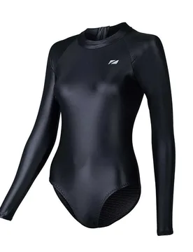 Ows Ti+ Thermal High Neck Long Sleeve Swimsuit Black UK 10 Women - Zone3 - FashionsVida