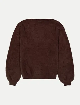 Pullover mit einem eingestrickten Muster Braun M - Garcia - FashionsVida