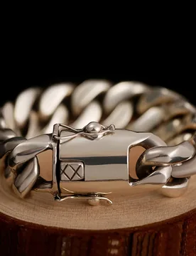 Domineering Thick Cuban Silver Bracelet Men's Trendy Punk Personality European Hip Hop Wide Version Silver Plated Bracelet - Aliexpress - FashionsVida