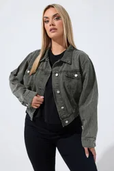 Women's Denim Jacket in Dark Grey Size: 10 - Dark Grey - Size: 10
