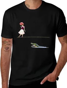 Haunted Tightrope Girl and Gator T-Shirt Classic Print Short Sleeve Shirt T-Shirt - Aliexpress - FashionsVida