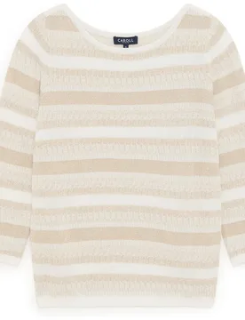 Jersey de mujer con manga francesa y estampado de rayas - Caroll - FashionsVida