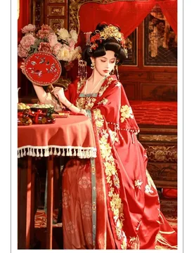 Chinese-style Hanfu wedding dress bride's phoenix crown red cape and trailing for the ceremony - Aliexpress - FashionsVida