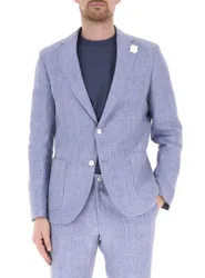 Giacca in lino BOSS AZZURRO POLVERE 50
