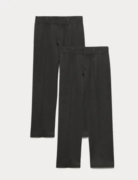 Pack Boys' Regular Leg School Trousers (2-18 Yrs) Charcoal male - M&S - FashionsVida