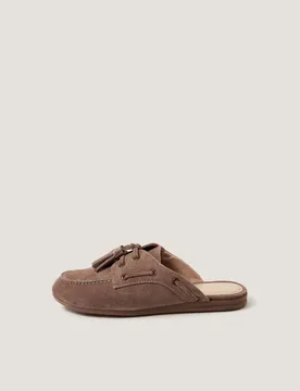 Suede Slip On Tassel Flat Loafer Neutral female - Monsoon - FashionsVida