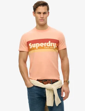 Superdry Herren Lässiges Terrain T-shirt mit Streifen und Logo Pink - Größe: XL - 39.99 - FashionsVida
