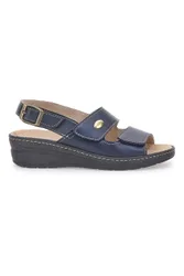 Sandali Blu con Cinturino e Sottopiede in Pelle 182 38